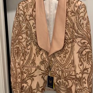 Mns Blush/Rose Gold Blazer + Mns Rose Gold Shoes